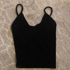 Black velvet crop top